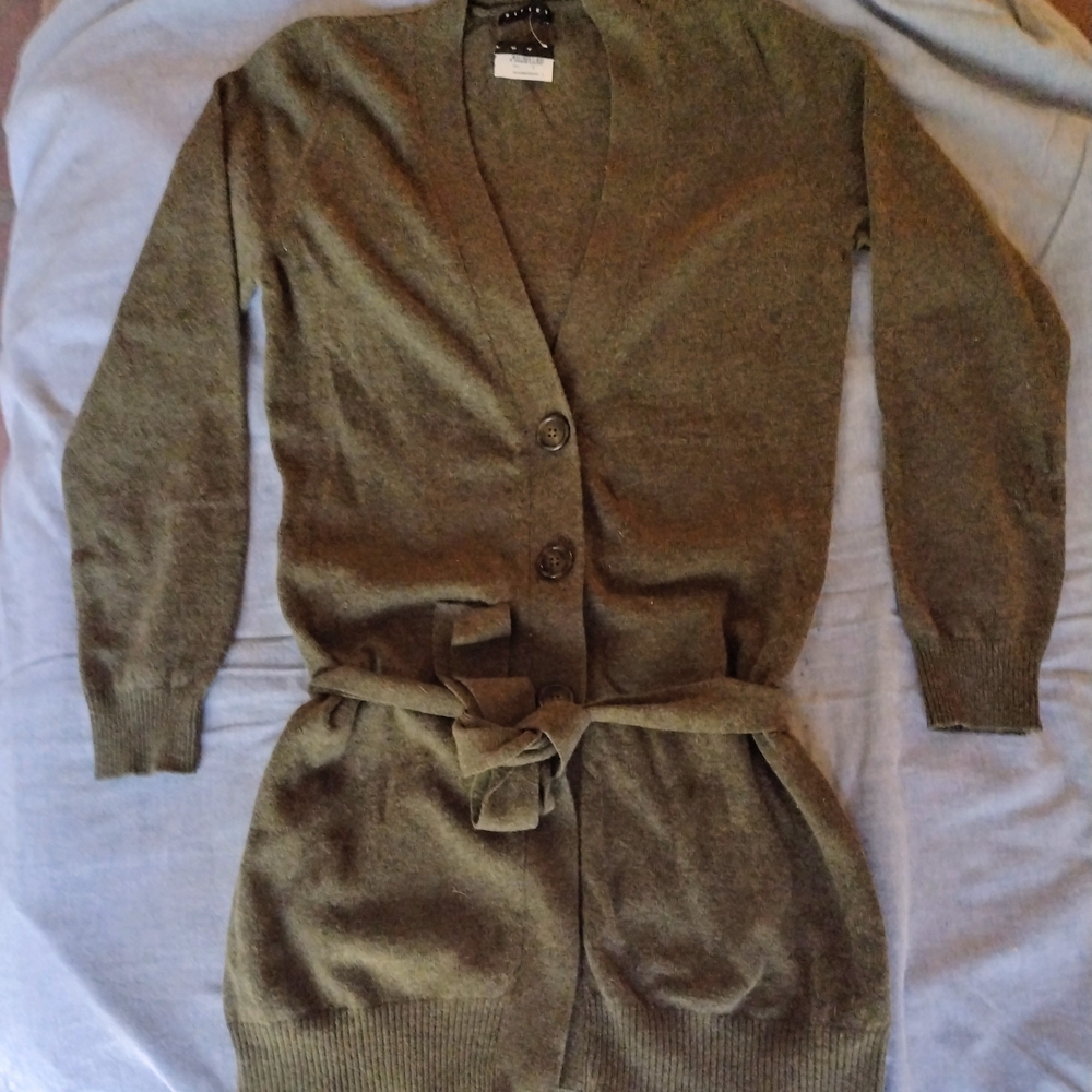Sisley Khaki Women's Cardigan Sweater